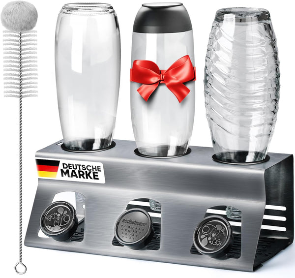 Loco Bird Flaschenhalter SodaStream aus Edelstahl für 3 Flaschen