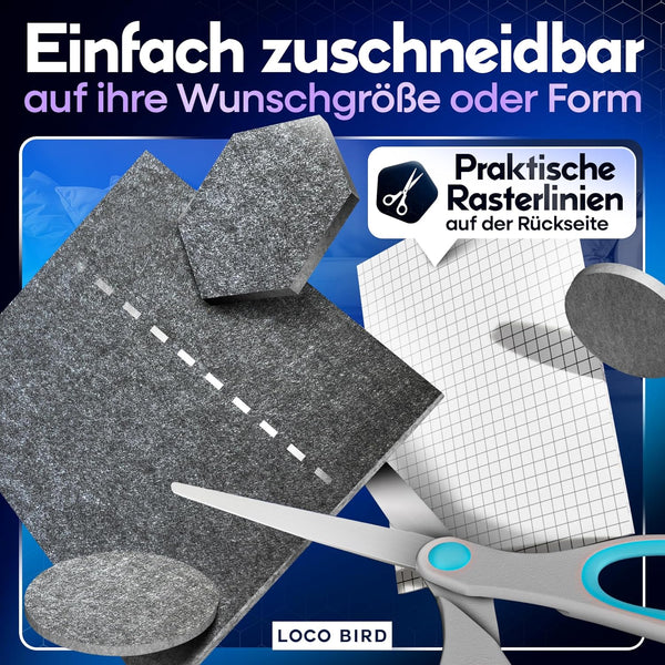 Loco Bird Filzgleiter selbstklebend zum Zuschneiden 8 Stück 16 x 20 cm