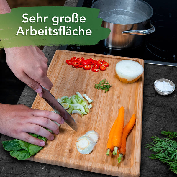 Massives Bambus Schneidebrett mit Saftrille