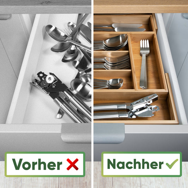 Kleiner ausziehbarer Besteckkasten