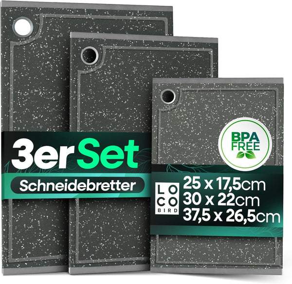 Loco Bird Schneidebrett Kunststoff 3er Set in drei Größen